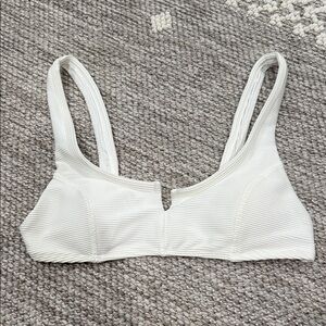 RVCA Cream Ribbed Bikini Top